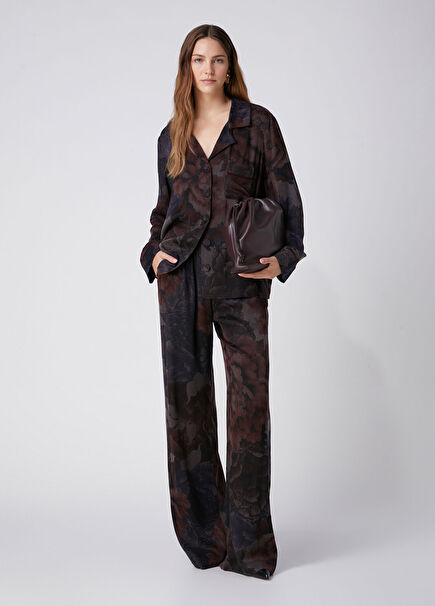 Plum Jacquard Trousers