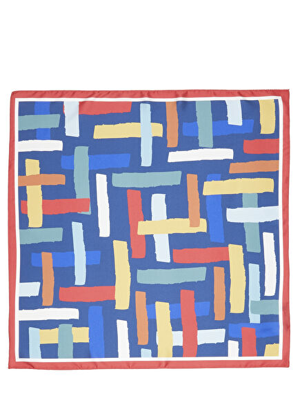 Multicolored Patterned 50x50 Women's Satin Scarf