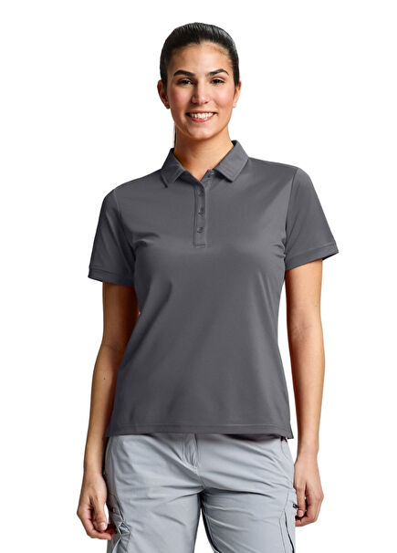 Ws Tech Pique Gri Polo Yaka Kısa Kollu Kadın Spor T-shirt