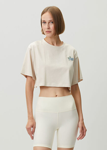 Bej Crop T-shirt