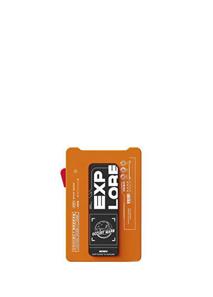 MW-002 Pop-Up Button 6 Compartment Magsafe Compatible Orange Wallet