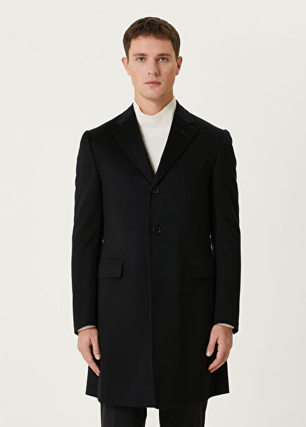 Navy Blue Cashmere Coat