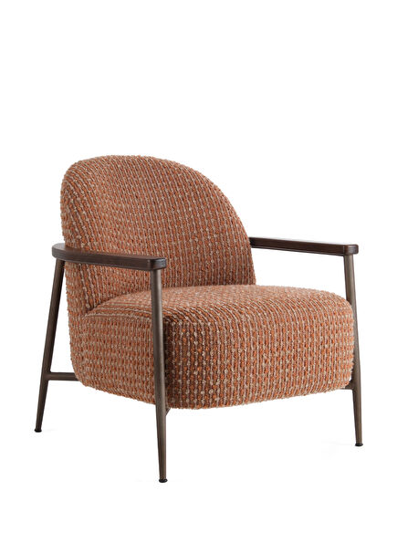 Meder Taba Kahverengi Ahşap Metal Berjer