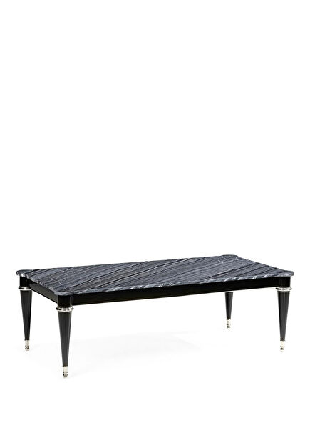 Madison Piano Black Black Marble Coffee Table on Wood