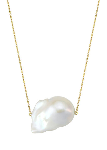 Baroque Pearl Detailed Women's Gold Necklace