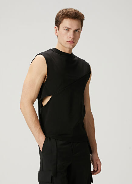 Black Cut-Out Detailed Tank Top