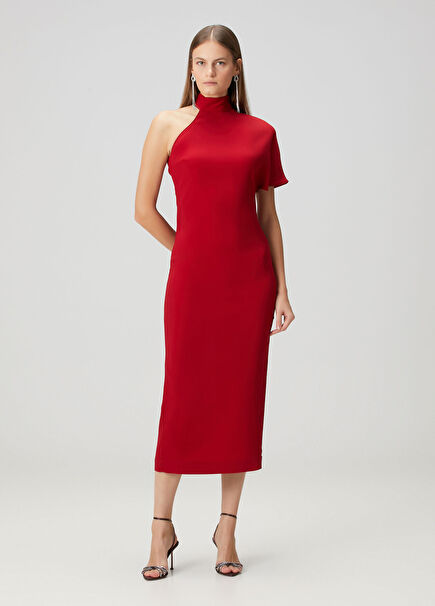 Absinthe Red Midi Cocktail Dress