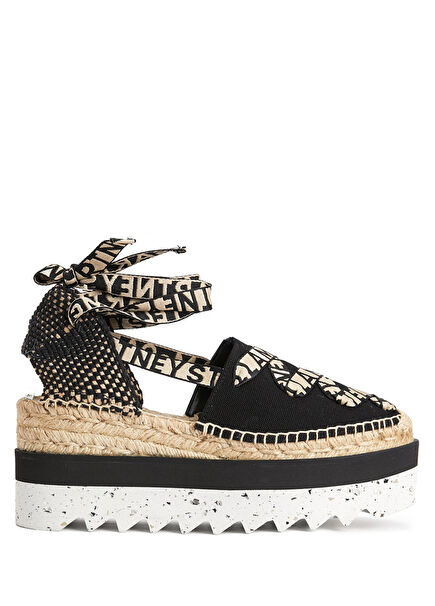 Black Organic Cotton Womens Espadrille