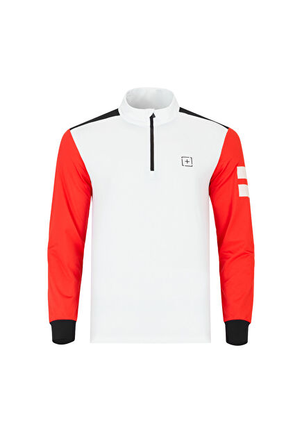 671-Mıcrofleece T-Neck Siyah Narçiçeği Yarım Fermuarlı Erkek Polar