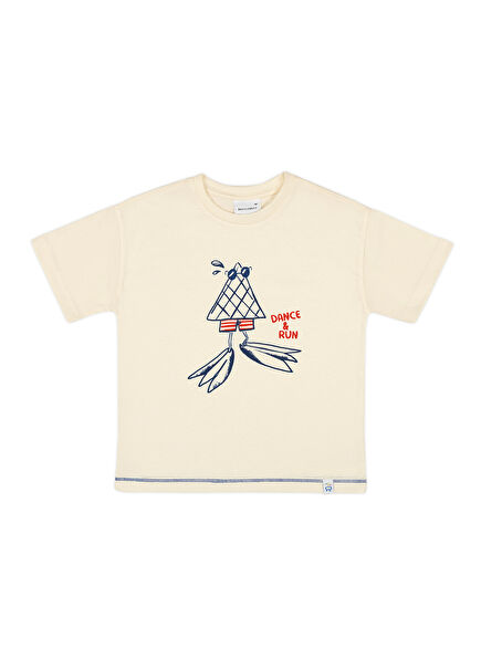 Cool Cone Crew Printed Ecru Short Sleeve Boys' T-Shirt