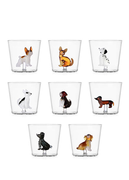 Dogs Collection Glass 8-Piece Glass Set