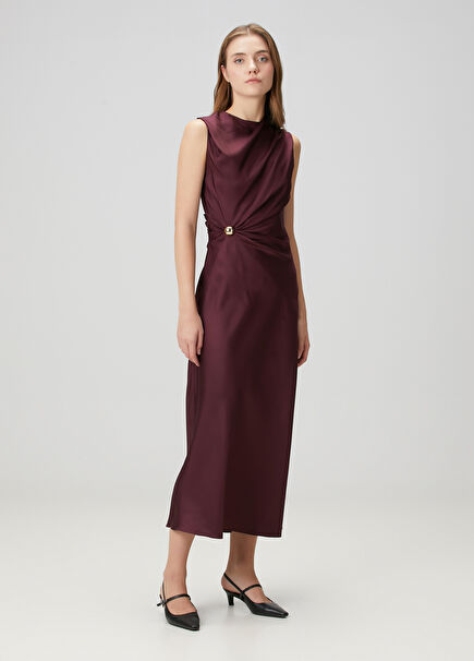 Roan plum maxi silk dress