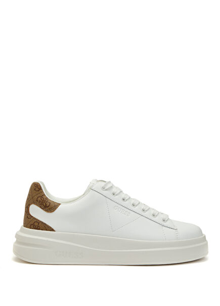 Elbina Beyaz Kahve Kadın Deri Sneaker