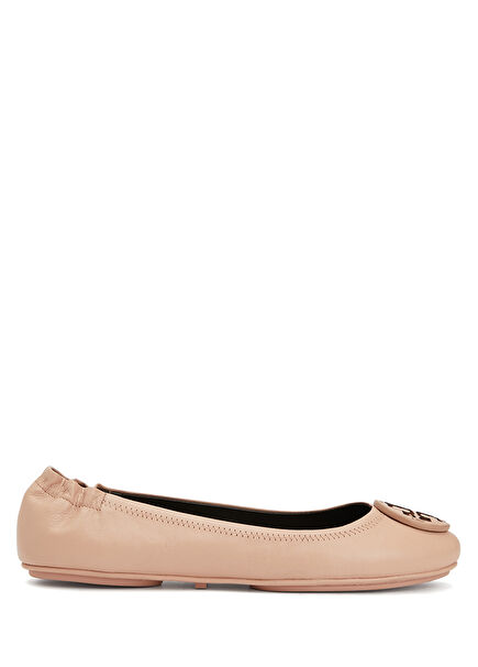 Minnie Powder Leather Ballet Flats