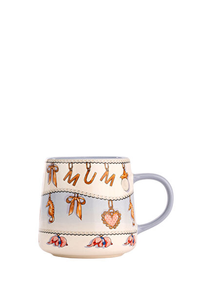 Strawberry Blue Mavi Porselen Kupa