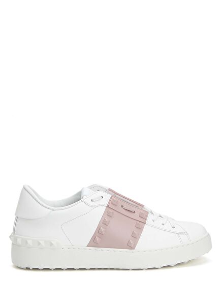 Rockstud Powder White Women's Leather Sneakers