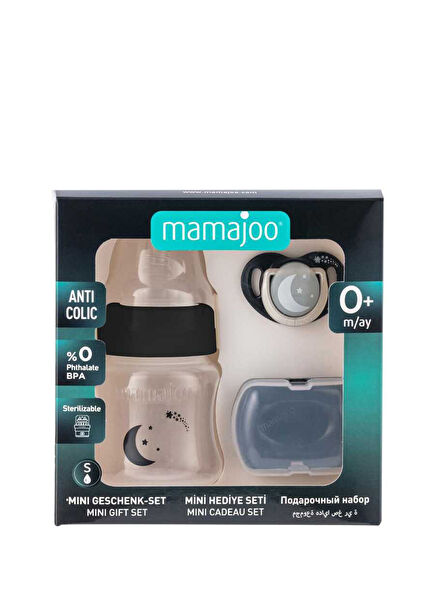 Gece Gündüz Siyah Silikon 0 Ay+ Anti-Kolik Yavaş Akışlı 3'lü Biberon Emzik Saklama Seti 150 ml