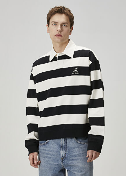 Rugby Black And White Striped Knitwear