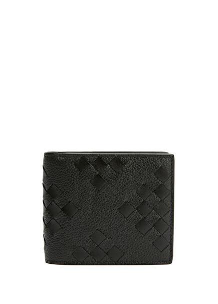 Black Braided Men's Leather Wallet