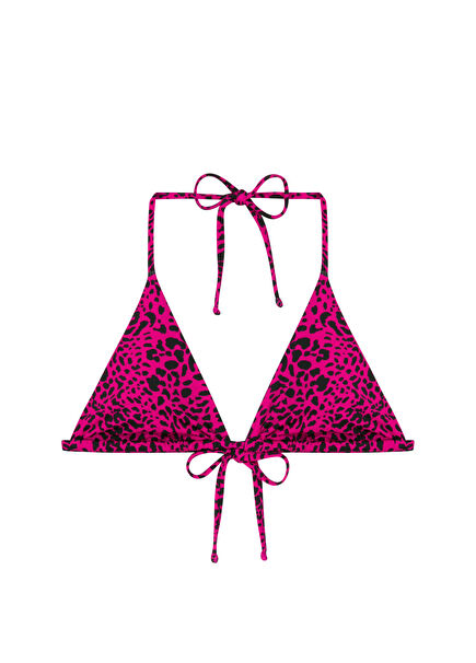 Maui Desenli Koyu Pembe Kadın Bikini Üstü