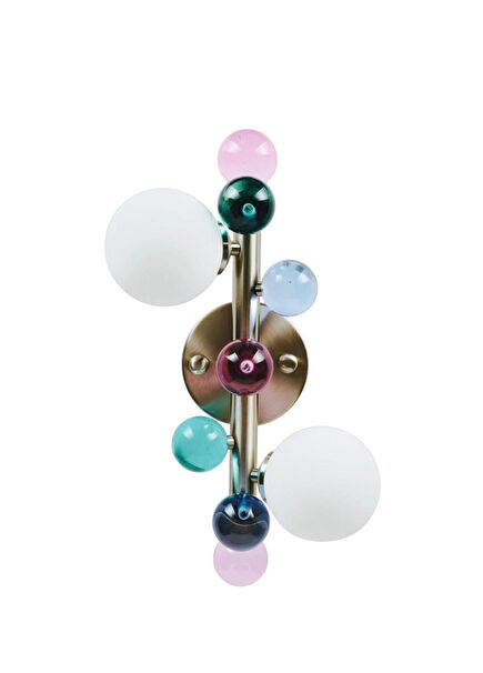 Bubble Lamp Soft Brushed Matte Chrome Opaque Sconce