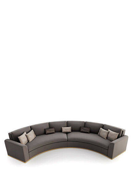 Moon Gri Oval Altılı Kanepe