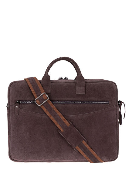 Mocha Still Brown Suede Leather 15-16'' MacBook Laptop Bag