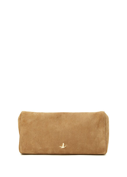 Camel Women's Suede Hand Clutch