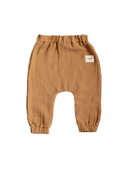 Camel Brown Muslin Unisex Baby Balloon Pants