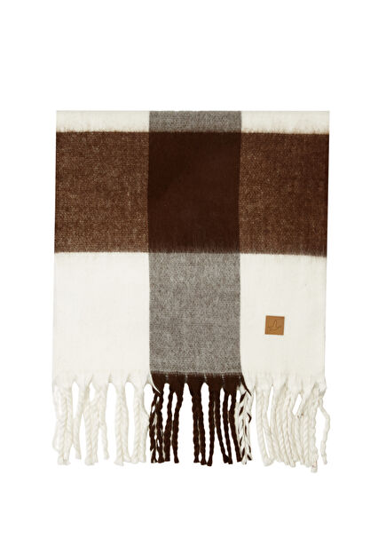 Ekose Desenli Kadın Atkı