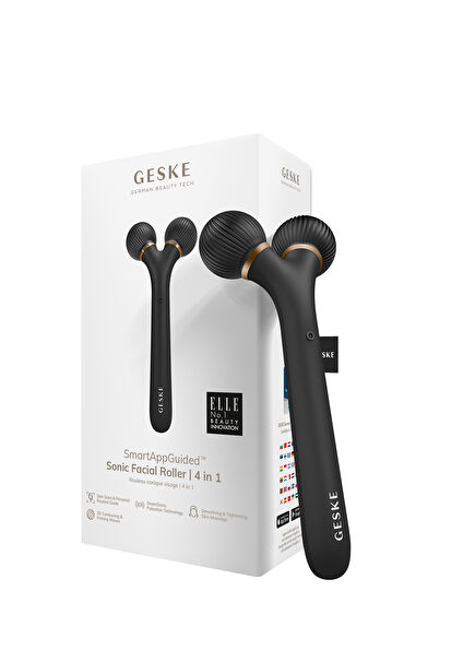 Sonic Facial Body Roller Siyah Titreşimli Yüz Şekillendirici ve Vücut Bakım Roller Cihazı 