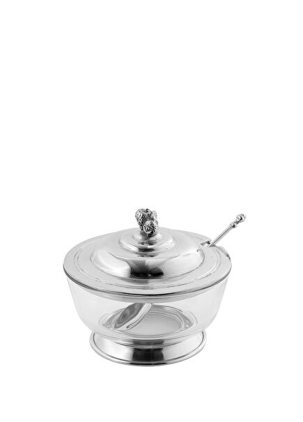 Pewter Glass Jam Bowl