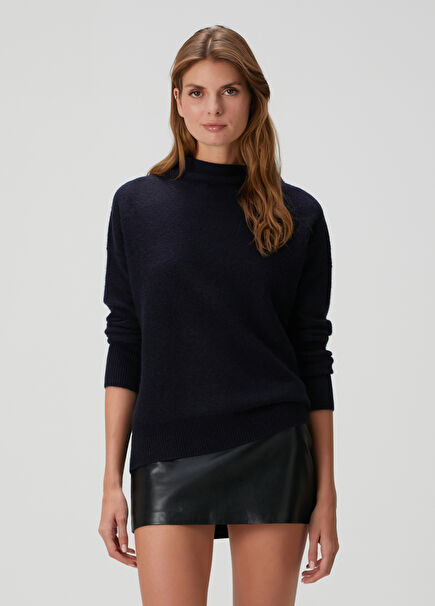 Navy Blue Cashmere Sweater