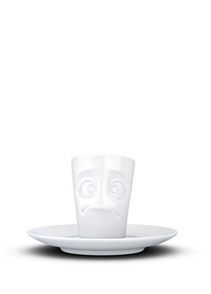 Baffled White Porcelain Coffee Cup
