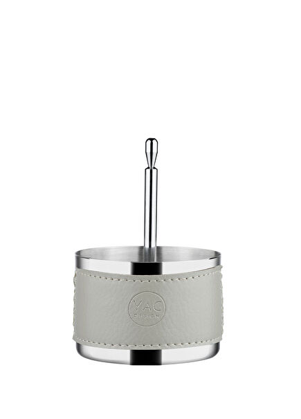 Bej Deri Çelik Çerezlik 8 cm