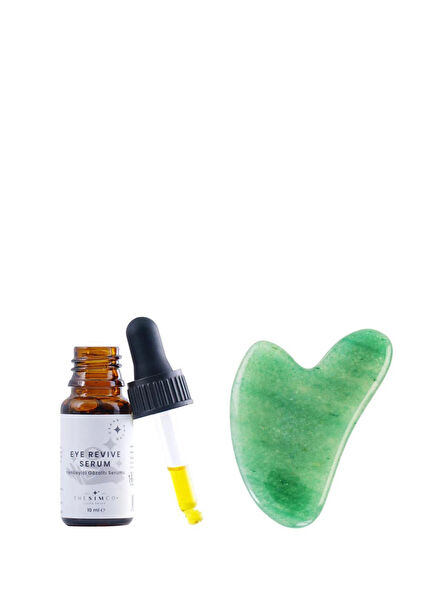 Anti Wrinkle Aventurin Gua Sha Taşı ve Gözatı Serumu 10 ml Cilt Bakım Seti