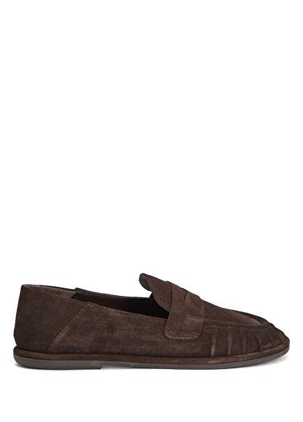 Kahverengi Kadın Süet Loafer
