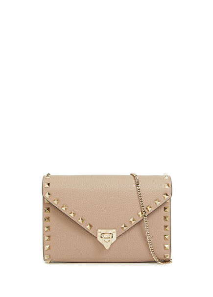 Rockstud Mini Bej Kadın Deri Çanta