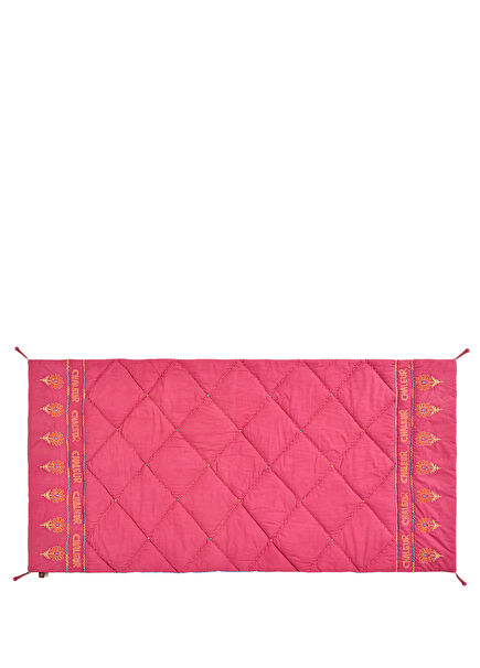 Okhla Embroidered Fuchsia Blue Double-Sided Sofa Mat