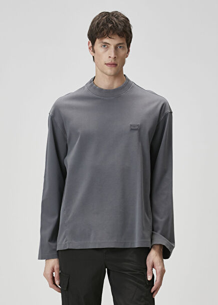 Antrasit Logo Detaylı Sweatshirt