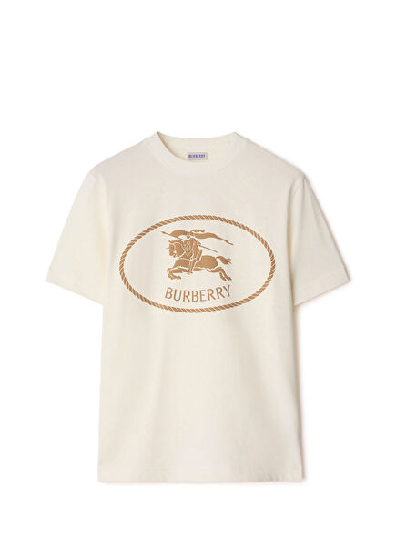 Knight Stamp Cotton Beyaz Slim Fit Kısa Kollu Erkek T-Shirt