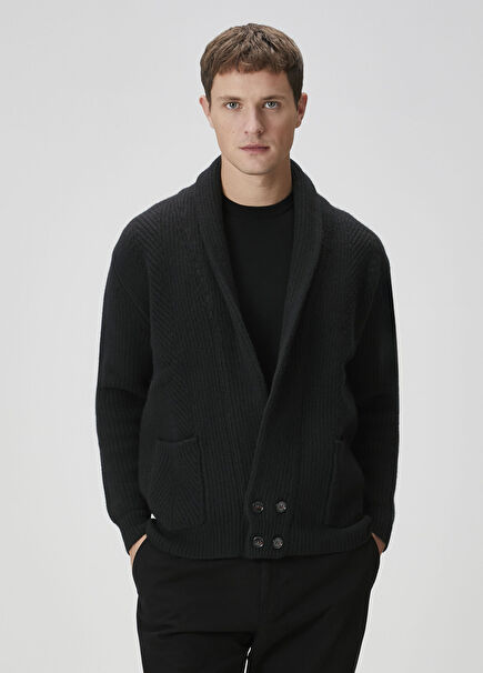 Ibiza Black Wool Knitwear Cardigan