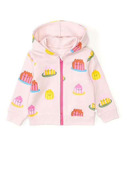 Çok Renkli Kapüşonlu Kız Bebek Sweatshirt