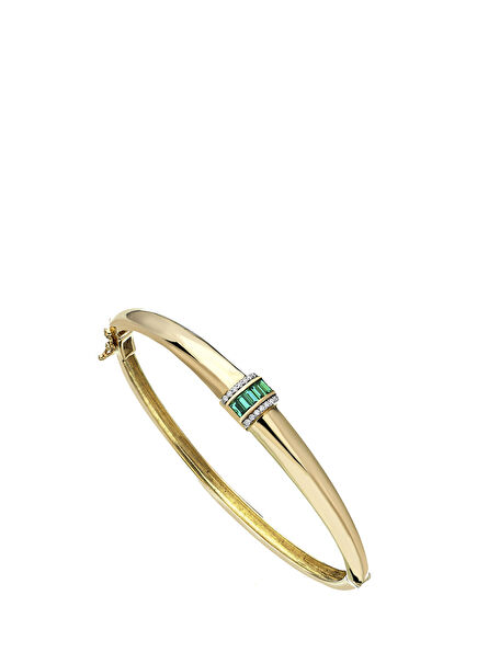 Grassy Bangle 14 Ayar Kadın Pembe Altın Bilezik