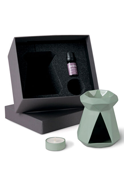 Yeşil Porselen Buhurdanlık Seti