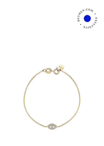 Mini Eye Diamond 14K Yellow Gold Women's Bracelet