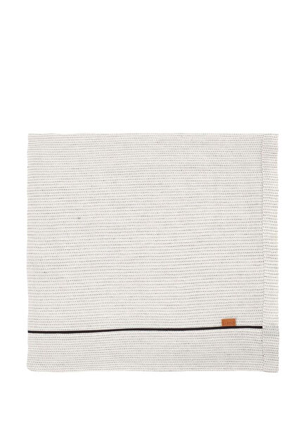 Linen Beyaz/Siyah Çizgili Keten Masa Örtüsü 150 x 320 cm