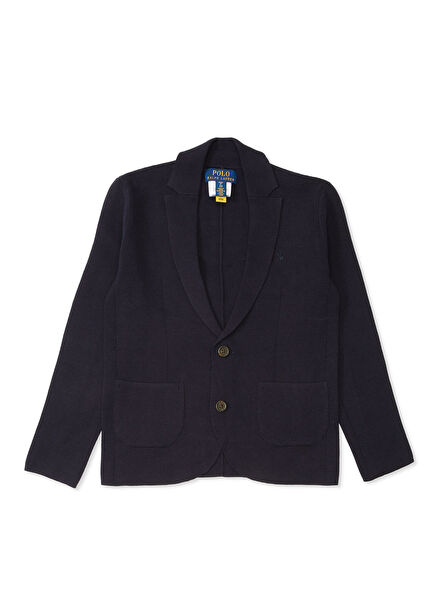 Lacivert Logo Nakışlı Unisex Çocuk Hırka