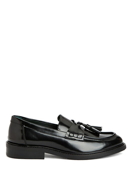 Black Women's Leather Loafer