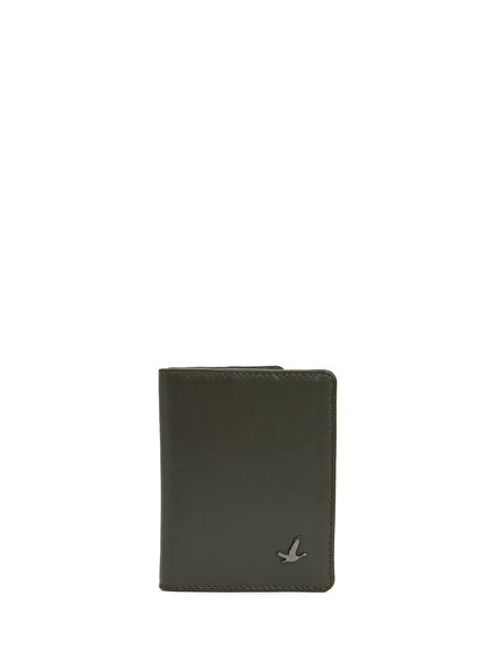 Khaki Men's Leather Card Holder